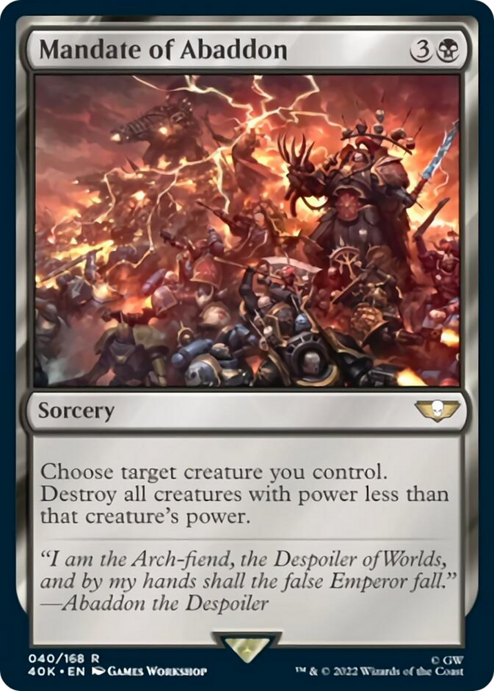 Mandate of Abaddon (Surge Foil) [Warhammer 40,000] Magic: The Gathering