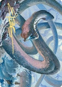 Koma, Cosmos Serpent 1 Art Card (Gold-Stamped Signature) [Kaldheim Art Series] Magic: The Gathering