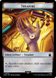 Alien Rhino // Treasure (0030) Double-Sided Token [Doctor Who Tokens] Magic: The Gathering