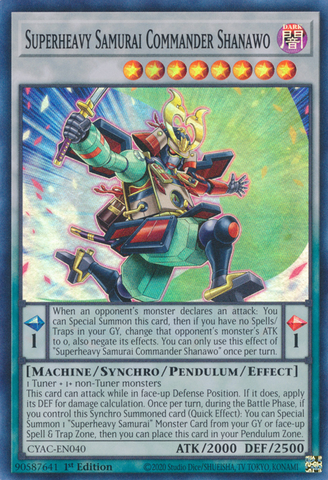 Superheavy Samurai Commander Shanawo [CYAC-EN040] Super Rare - Yugioh Cards For Your TCG Needs!