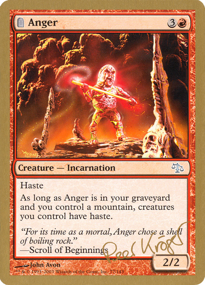 Anger (Peer Kroger) [World Championship Decks 2003] Magic: The Gathering