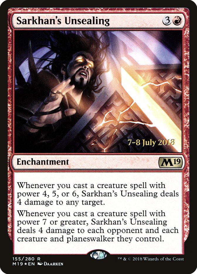 Sarkhan's Unsealing [Core Set 2019 Prerelease Promos] Magic: The Gathering