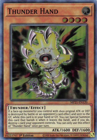 Thunder Hand [MP21-EN120] Super Rare - Yugioh Cards For Your TCG Needs!