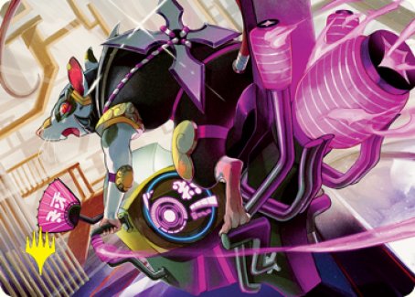 Nashi, Moon Sage's Scion Art Card (Gold-Stamped Signature) [Kamigawa: Neon Dynasty Art Series] Magic: The Gathering