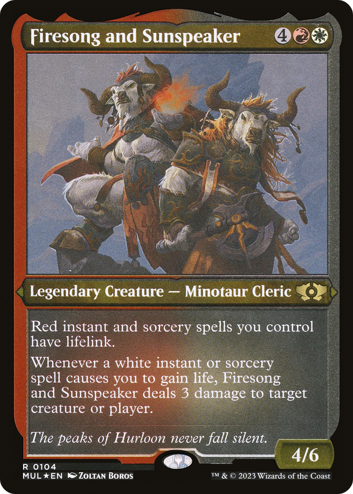 Firesong and Sunspeaker (Foil Etched) [Multiverse Legends] Magic: The Gathering