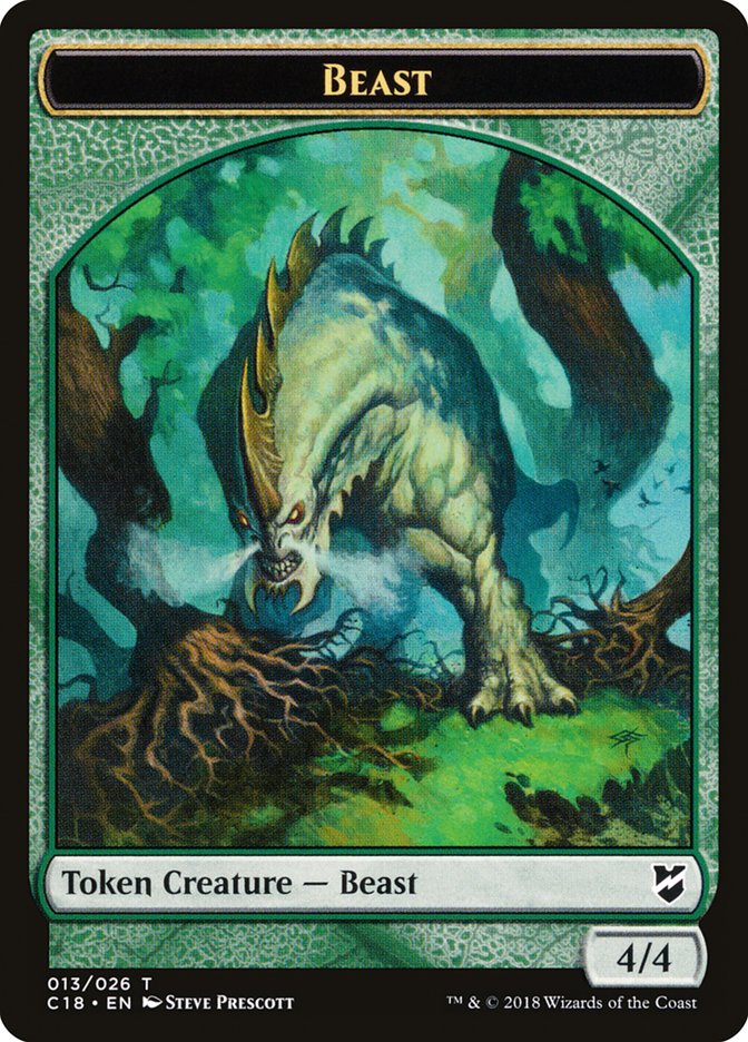 Cat Warrior // Beast (013) Double-Sided Token [Commander 2018 Tokens] Magic: The Gathering