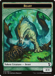 Cat Warrior // Beast (013) Double-Sided Token [Commander 2018 Tokens] Magic: The Gathering