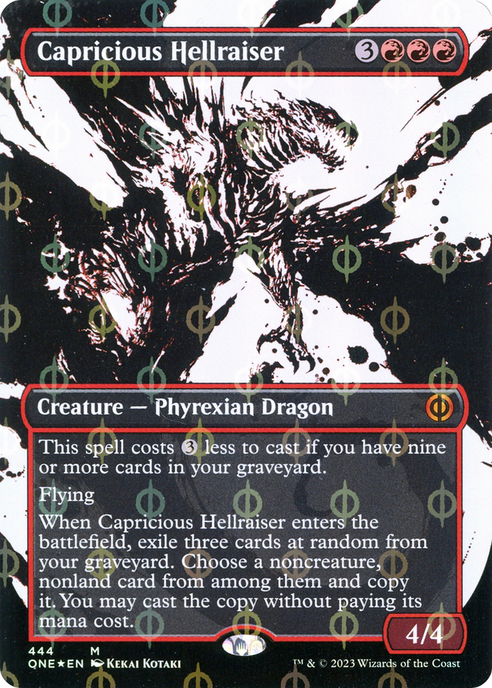 Capricious Hellraiser (Borderless Ichor Step-and-Compleat Foil) [Phyrexia: All Will Be One] Magic: The Gathering