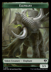 Clue // Elephant Double-Sided Token [Commander Masters Tokens] Magic: The Gathering