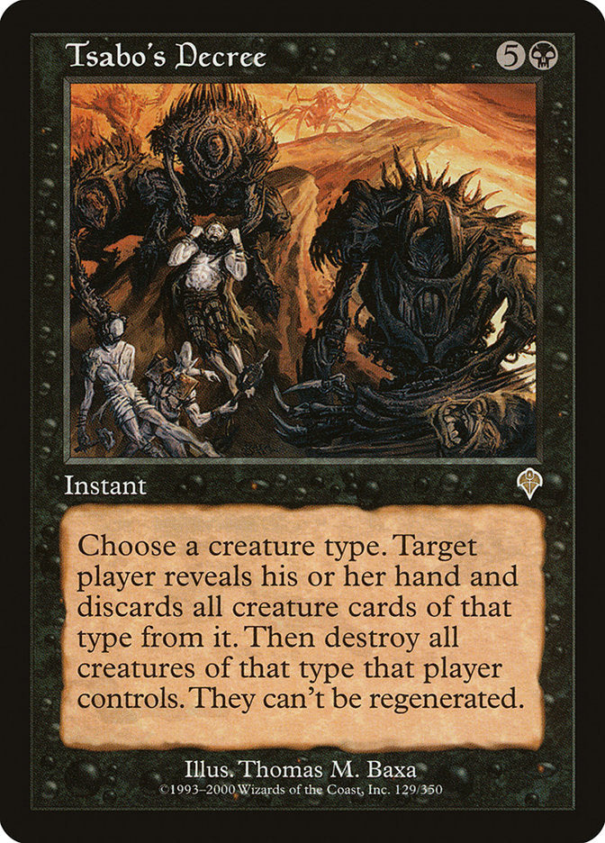 Tsabo's Decree [Invasion] Magic: The Gathering