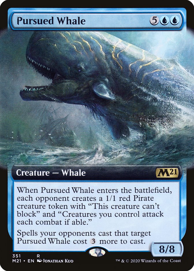 Pursued Whale (Extended Art) [Core Set 2021] Magic: The Gathering