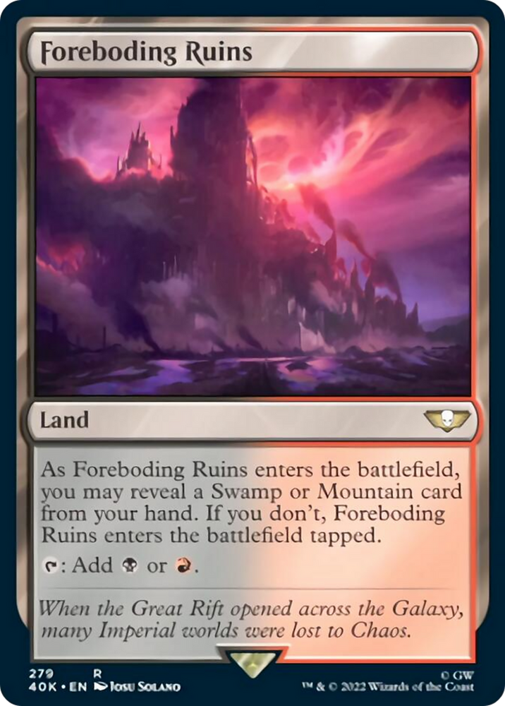 Foreboding Ruins (Surge Foil) [Warhammer 40,000] Magic: The Gathering