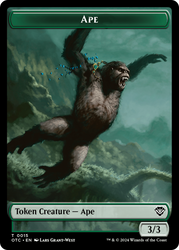 Ape // Shark Double-Sided Token [Outlaws of Thunder Junction Commander Tokens] Magic: The Gathering