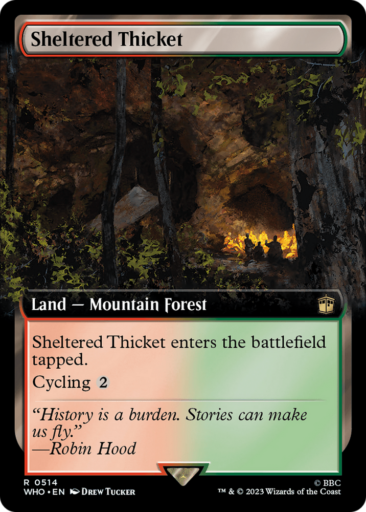 Sheltered Thicket (Extended Art) [Doctor Who] Magic: The Gathering