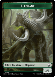 Elephant (Ripple Foil) // Beast (0016) Double-Sided Token [Modern Horizons 3 Commander Tokens] Magic: The Gathering