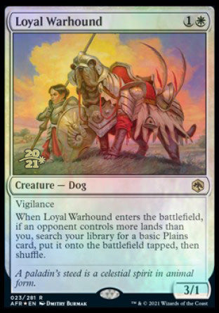 Loyal Warhound [Dungeons & Dragons: Adventures in the Forgotten Realms Prerelease Promos] Magic: The Gathering