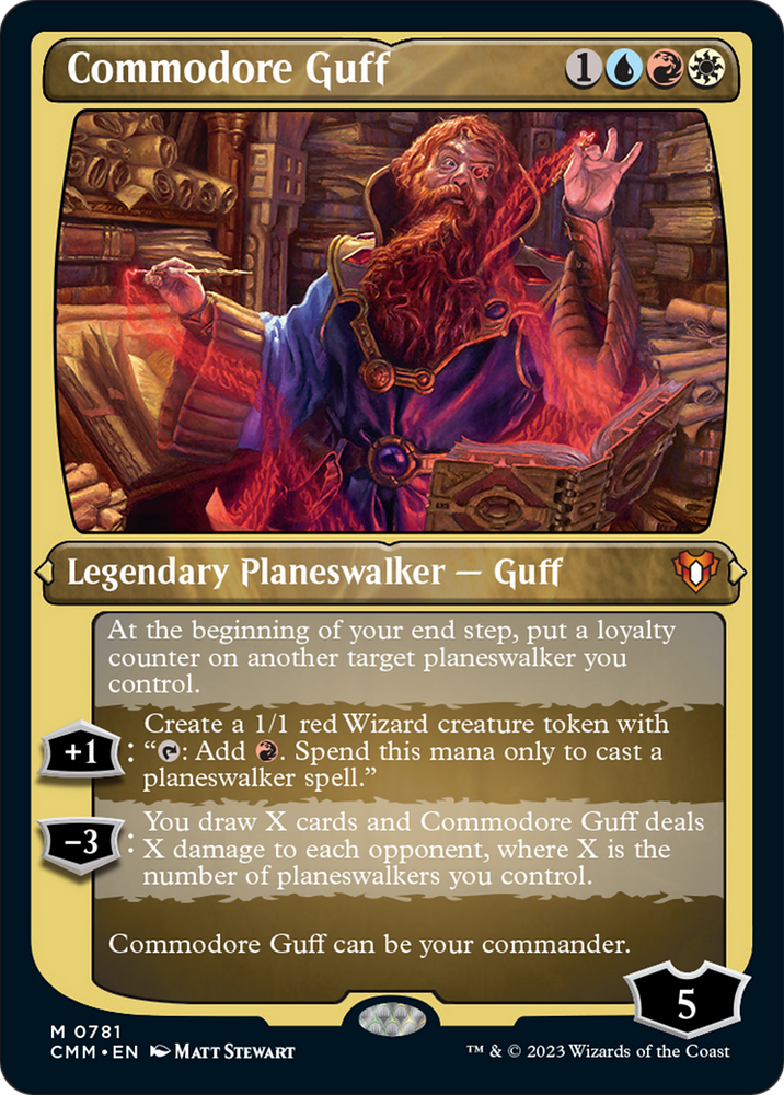 Commodore Guff (Display Commander) (Foil Etched) [Commander Masters] Magic: The Gathering