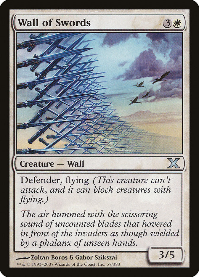 Wall of Swords [Tenth Edition] Magic: The Gathering