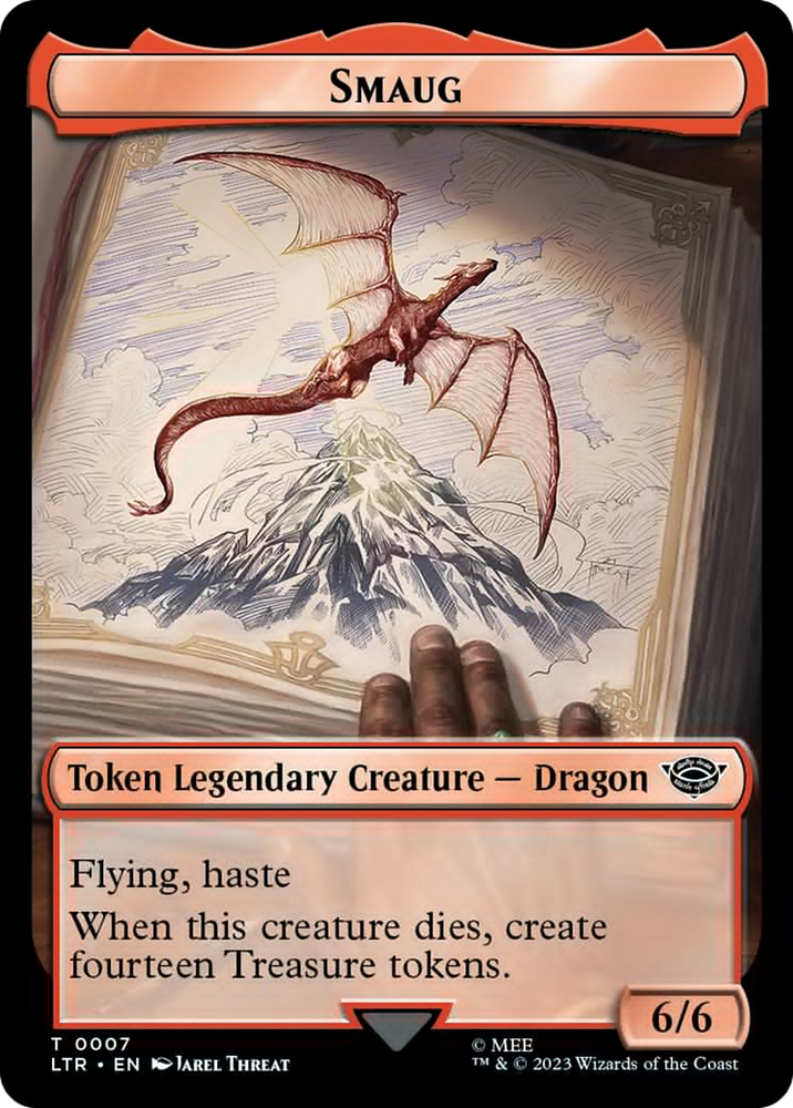 Smaug // Food (0024) Double-Sided Token (Surge Foil) [The Lord of the Rings: Tales of Middle-Earth Tokens] Magic: The Gathering