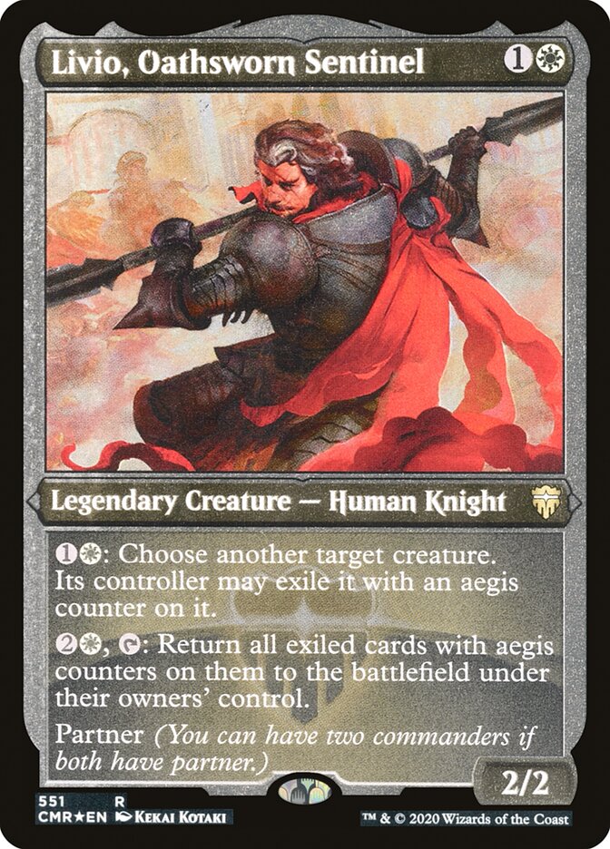Livio, Oathsworn Sentinel (Etched) [Commander Legends] Magic: The Gathering
