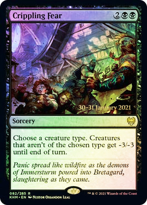 Crippling Fear [Kaldheim Prerelease Promos] Magic: The Gathering