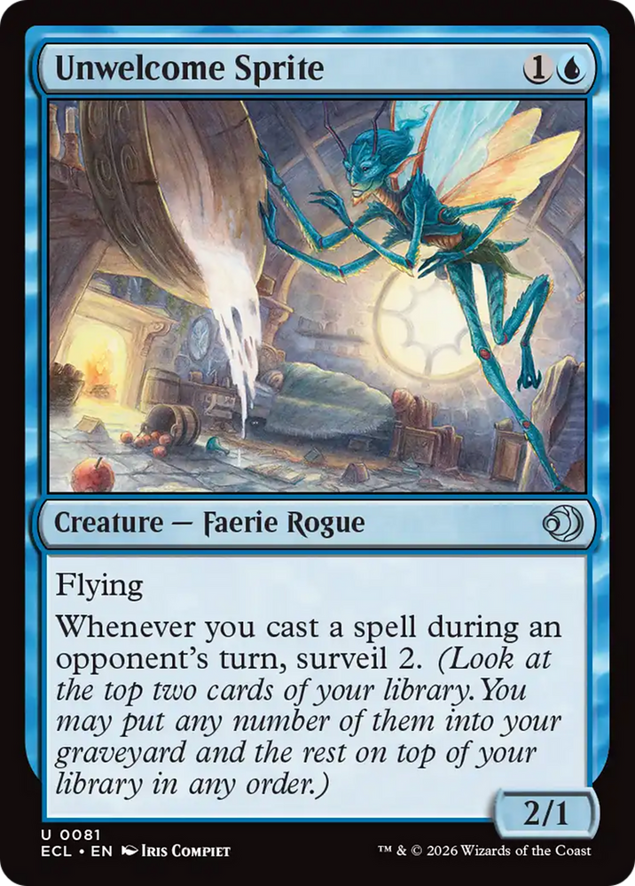 Unwelcome Sprite [Lorwyn Eclipsed] Magic: The Gathering
