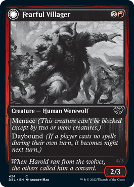 Fearful Villager // Fearsome Werewolf [Innistrad: Double Feature] Magic: The Gathering