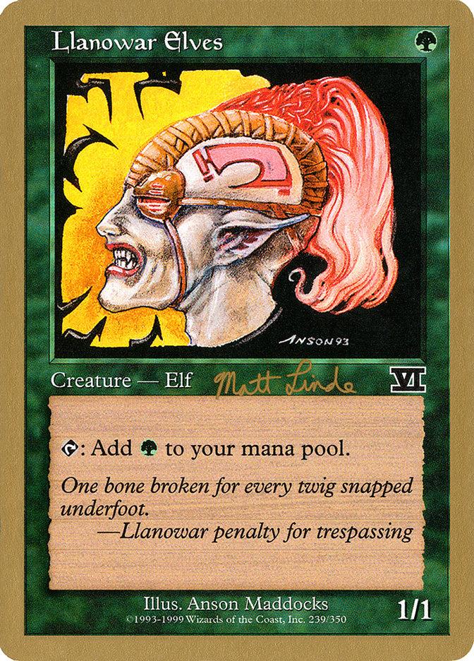 Llanowar Elves (Matt Linde) [World Championship Decks 1999] Magic: The Gathering