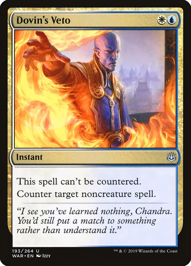 Dovin's Veto [War of the Spark] Magic: The Gathering