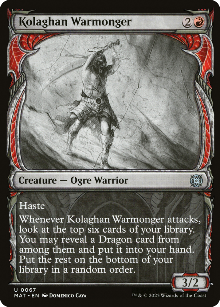 Kolaghan Warmonger (Showcase) [March of the Machine: The Aftermath] Magic: The Gathering