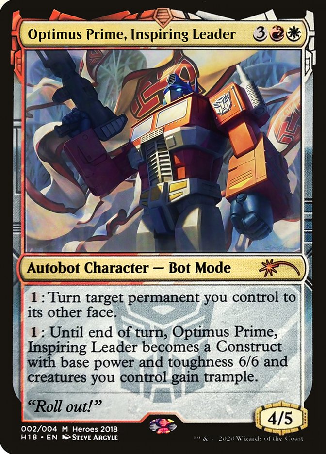 Optimus Prime, Inspiring Leader [Heroes of the Realm 2018] Magic: The Gathering