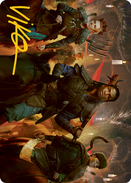 Candlelit Cavalry Art Card (Gold-Stamped Signature) [Innistrad: Midnight Hunt Art Series] Magic: The Gathering