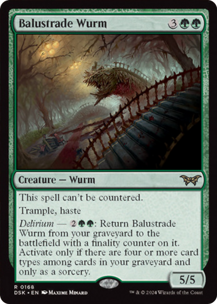 Balustrade Wurm [Duskmourn: House of Horror] Magic: The Gathering
