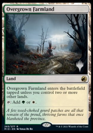 Overgrown Farmland (Promo Pack) [Innistrad: Midnight Hunt Promos] Magic: The Gathering