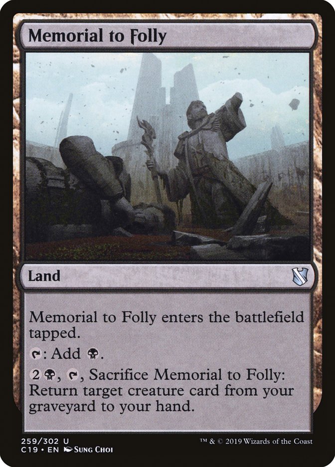 Memorial to Folly [Commander 2019] Magic: The Gathering