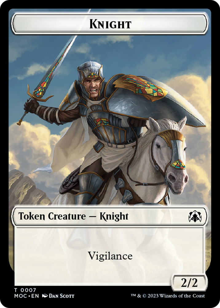 Knight (7) // Spirit (14) Double-Sided Token [March of the Machine Commander Tokens] Magic: The Gathering