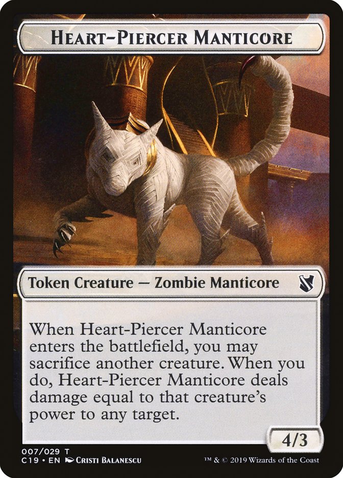 Heart-Piercer Manticore Token [Commander 2019 Tokens] Magic: The Gathering