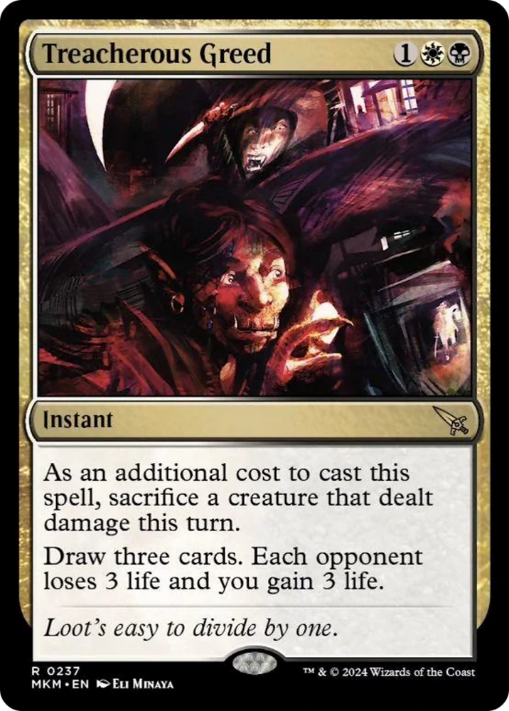 Treacherous Greed [Murders at Karlov Manor] Magic: The Gathering