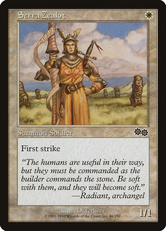 Serra Zealot [Urza's Saga] Magic: The Gathering