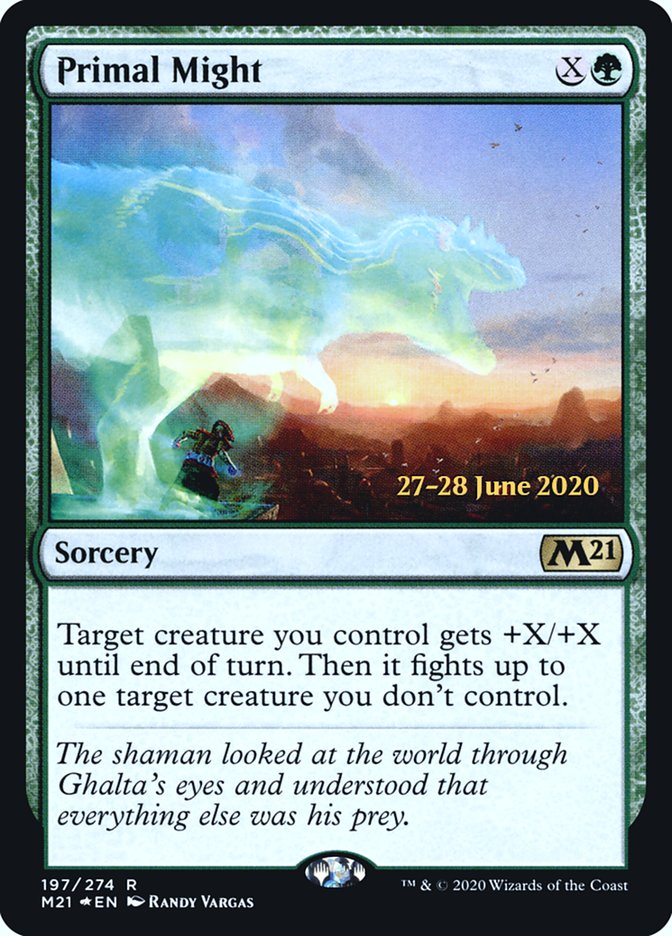 Primal Might [Core Set 2021 Prerelease Promos] Magic: The Gathering