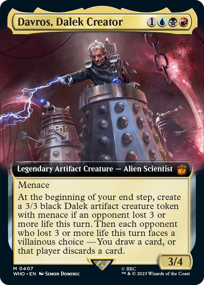 Davros, Dalek Creator (Extended Art) [Doctor Who] Magic: The Gathering