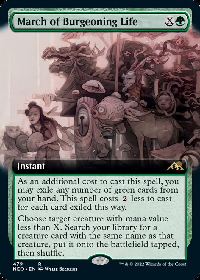 March of Burgeoning Life (Extended Art) [Kamigawa: Neon Dynasty] Magic: The Gathering