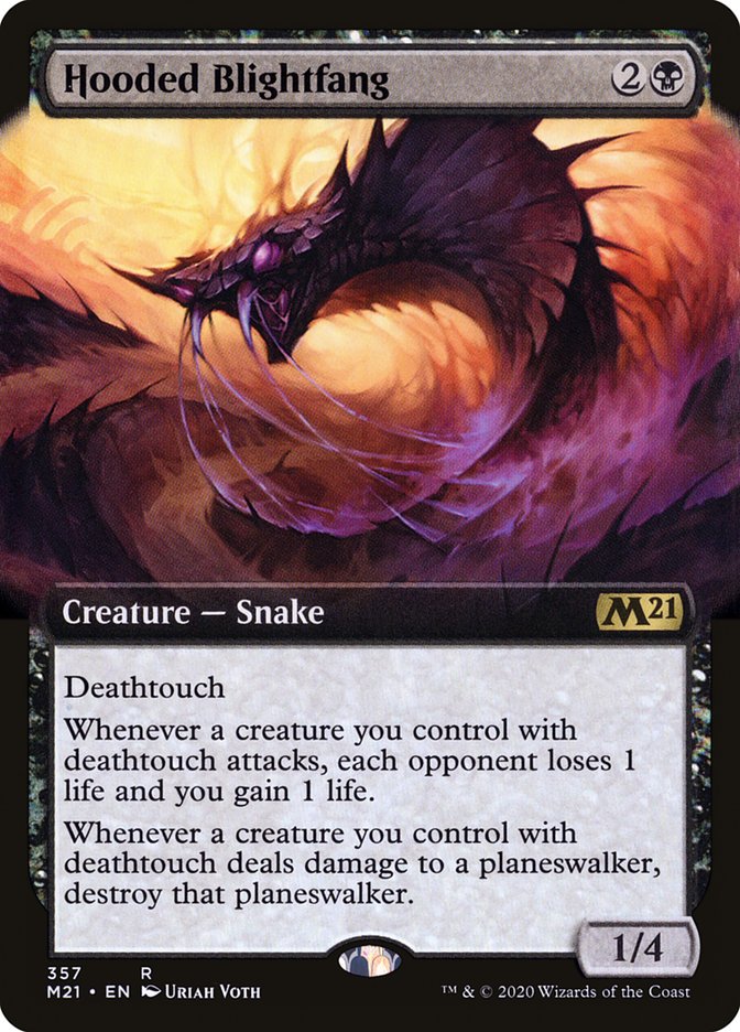 Hooded Blightfang (Extended Art) [Core Set 2021] Magic: The Gathering