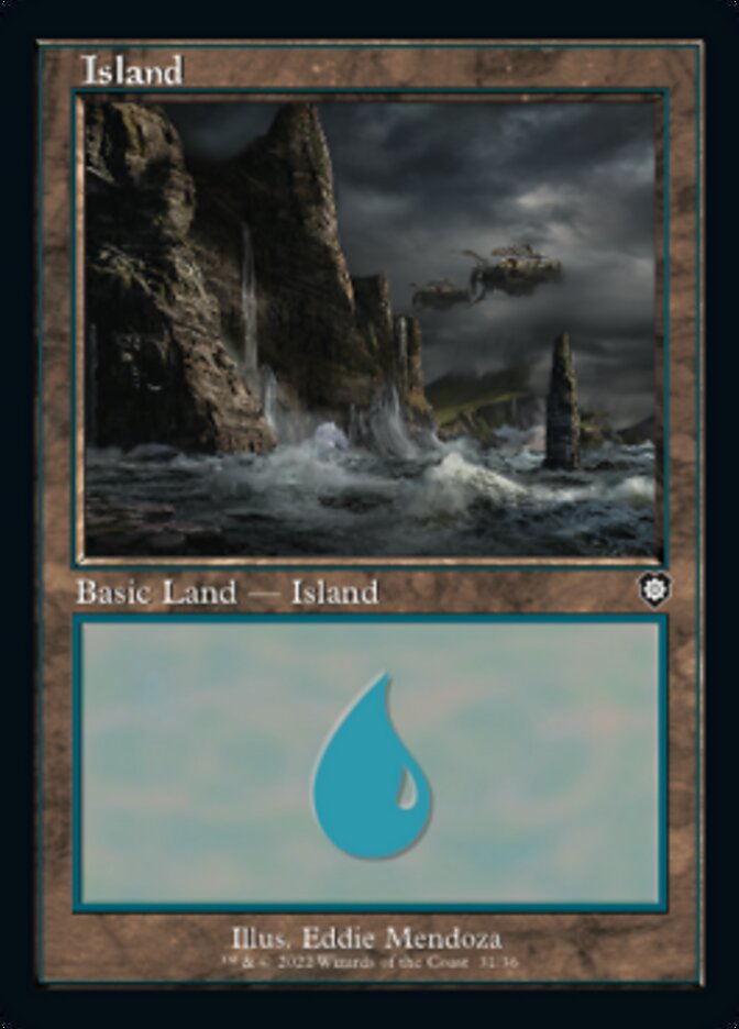 Island (031) (Retro) [The Brothers' War Commander] Magic: The Gathering