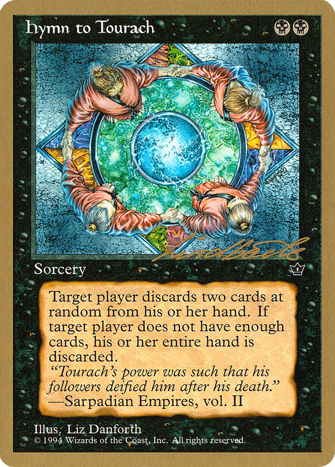 Hymn to Tourach (Circle) (Leon Lindback) [Pro Tour Collector Set] Magic: The Gathering