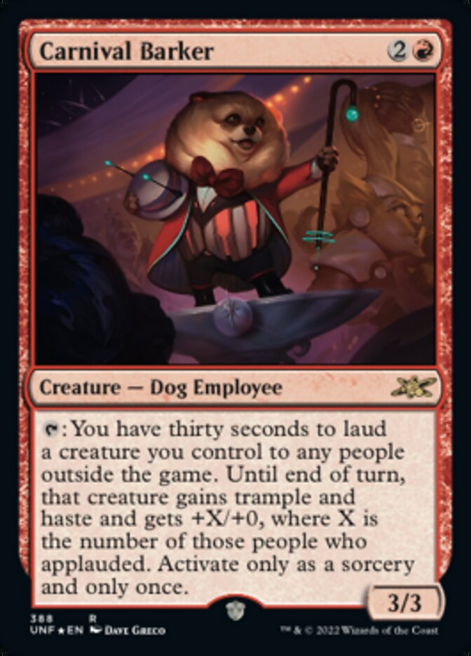 Carnival Barker (Galaxy Foil) [Unfinity] Magic: The Gathering