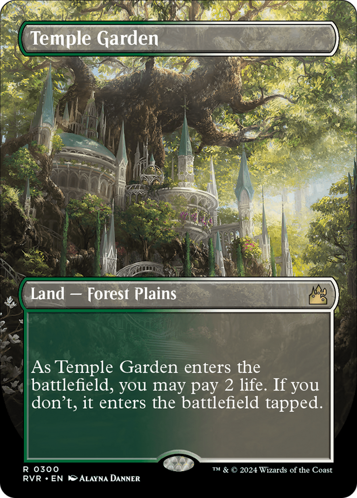 Temple Garden (Borderless) [Ravnica Remastered] Magic: The Gathering
