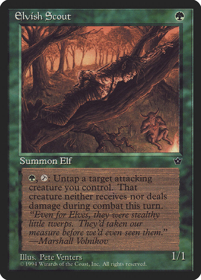 Elvish Scout (Pete Venters) [Fallen Empires] Magic: The Gathering