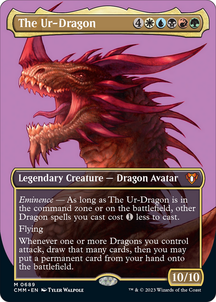 The Ur-Dragon (Borderless Profile) [Commander Masters] Magic: The Gathering