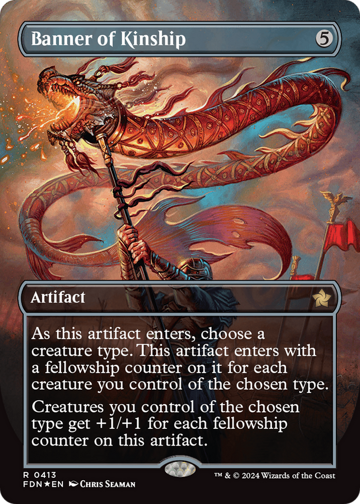 Banner of Kinship (Borderless) (Mana Foil) [Foundations] Magic: The Gathering